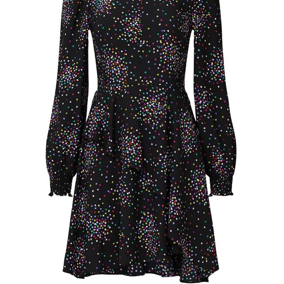 Kate Spade Confetti Dot Long Sleeve Ruffle Dress – Size 14 - Picture 2 of 4